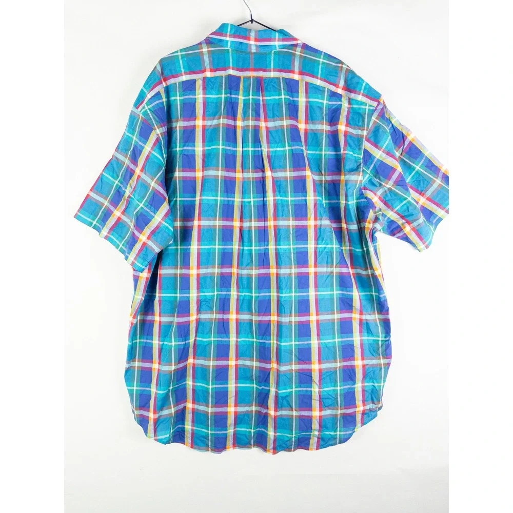 Ralph Lauren Blake Plaid Button Down Shirt Mens XXL Blue Multicolor Preppy Coast
